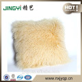 Deluxe Tibet Lamb fur Pillow Sheepskin Fur Pillow Cushion Wine Color